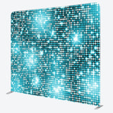 Lofaris Blue Sparkle Sequins Party Square Tension Backdrop